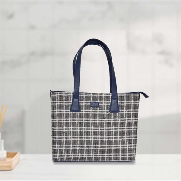 Checkered Jute Tech Carry - Image 4