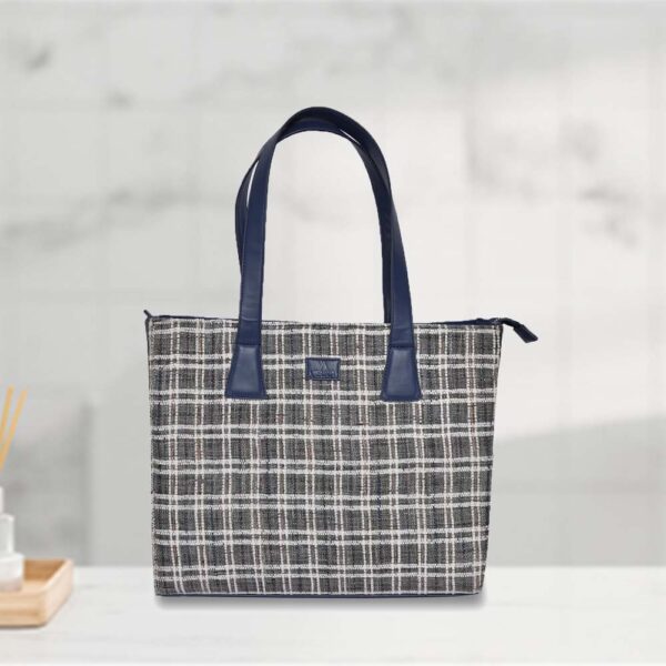 Checkered Jute Tech Carry - Image 3