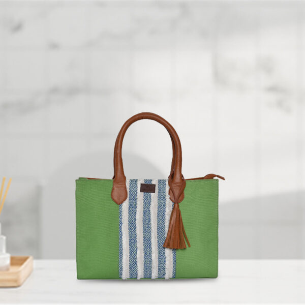 Green Texture Cotton Handbag