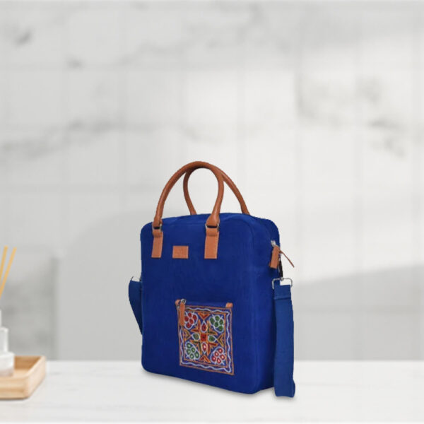 Blue Hues Corduroy Laptop Bag - Image 3