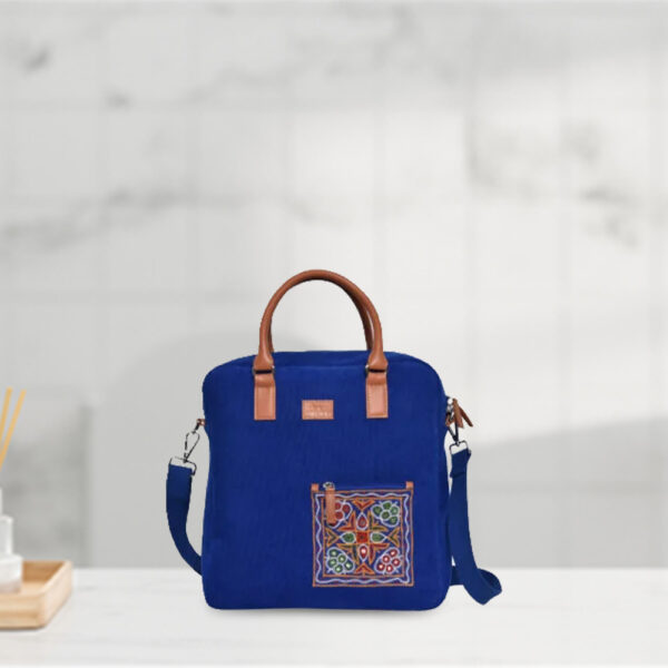 Blue Hues Corduroy Laptop Bag