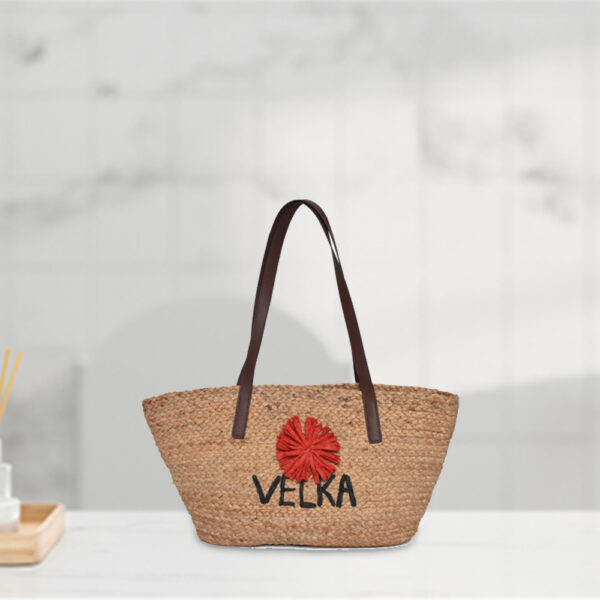 Embroidered SD5-Blooming Jute Tote