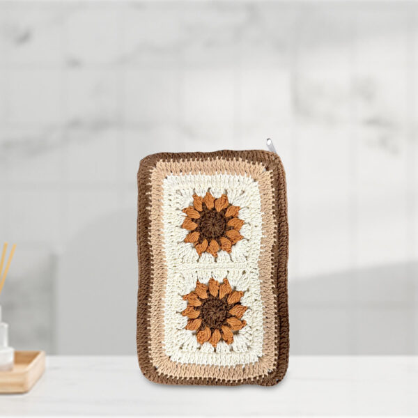 Brown Crochet Chic Tote Bag